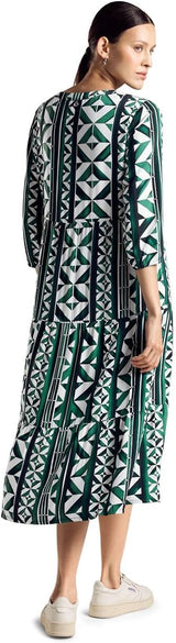 Street One A143971 Midi Printed Dress, Women's, Cool Vintage Green, 42