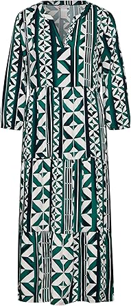 Street One A143971 Midi Printed Dress, Women's, Cool Vintage Green, 42