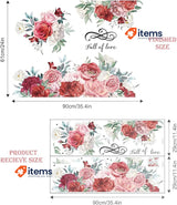 Supzone Penoy Rose Floral Wall Stickers Large Flower Bouquet Blossom Wall Decal