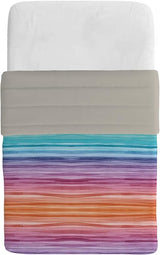 Italian Bed Linen BASIC Printed Summer Quilt, Microfibre, Rainbow, Queen