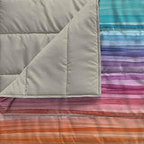 Italian Bed Linen BASIC Printed Summer Quilt, Microfibre, Rainbow, Queen