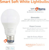 Amazon Basics Smart A60 Dimmable LED Light, E27 Base, Soft White, 2.4GHz WiFi