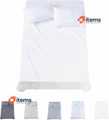 Todocama 4-Piece Bed Sheet Set Fitted Sheet Top Sheet 2 Pillowcase 90x190/200cm