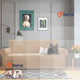 CHELZEN Velvet Sofa Covers 3 Seater Sofa Covers Thick Stretch Sofa Cover Camel
