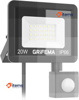 GRIFEMA 20W LED Floodlight Motion Sensor 2200LM 6500K Cool White Waterproof IP66
