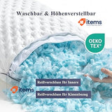 BedStory Memory Foam Pillow Height-Adjustable Pillow 40 x 80 cm, Washable Cover