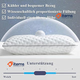 BedStory Memory Foam Pillow Height-Adjustable Pillow 40 x 80 cm, Washable Cover