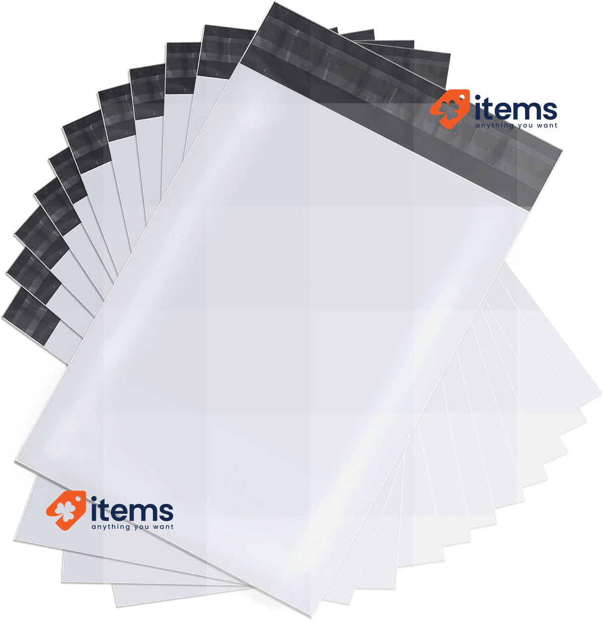 newlng Pack of 20 Plastic Shipping Bags 500 x 650 mm, White newlng Vinted Opaque