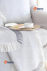 Todocama - Multipurpose Sofa Quilt, Foulard Blanket, Smooth (180x260cm, Grey)