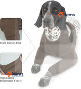 PUMYPOREITY Dog Recovery Sleeve Front Legs Prevent Licking Wounds Brown, L Elbow