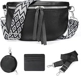 Kiiwah Women's Elegant Leather Waist Bag Waist Bag Black