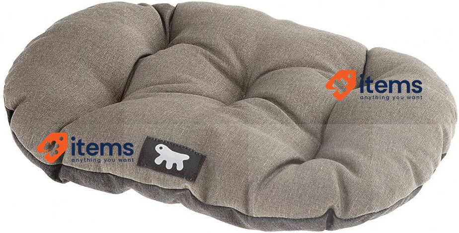 Ferplast Cat & Dog Bed, Pet Mat Cushion w/Soft Padding, 43 x 30 cm, Brown Cotton