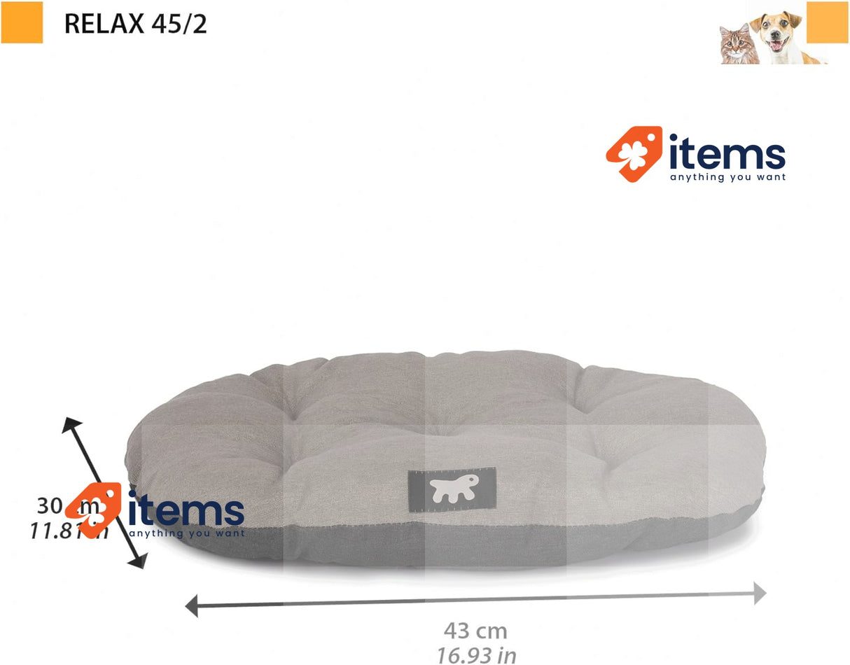 Ferplast Cat & Dog Bed, Pet Mat Cushion w/Soft Padding, 43 x 30 cm, Brown Cotton