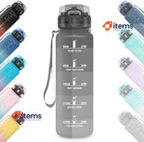 HoneyHolly Water Bottle for School, Camping, Yoga, Office, 1 L Black 1 Litre