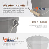 BRIAN & DANY Ash Bucket with Lid, 5L Fireplace Ash Bucket with Shovel and Broom