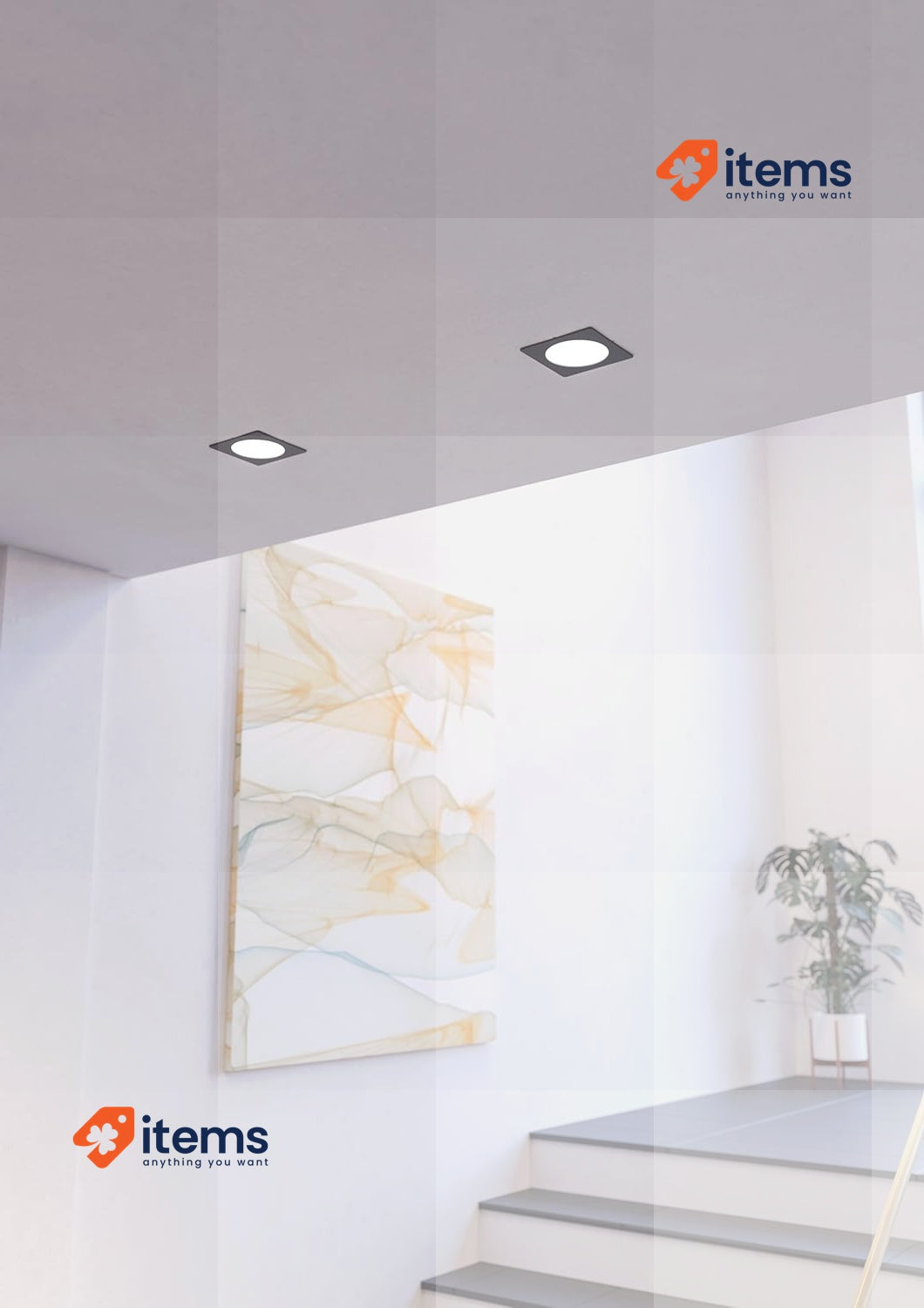 Eglo Recessed LED Ceiling Spot Fueva 6, Square Spotlight Warm White 11.7 cm