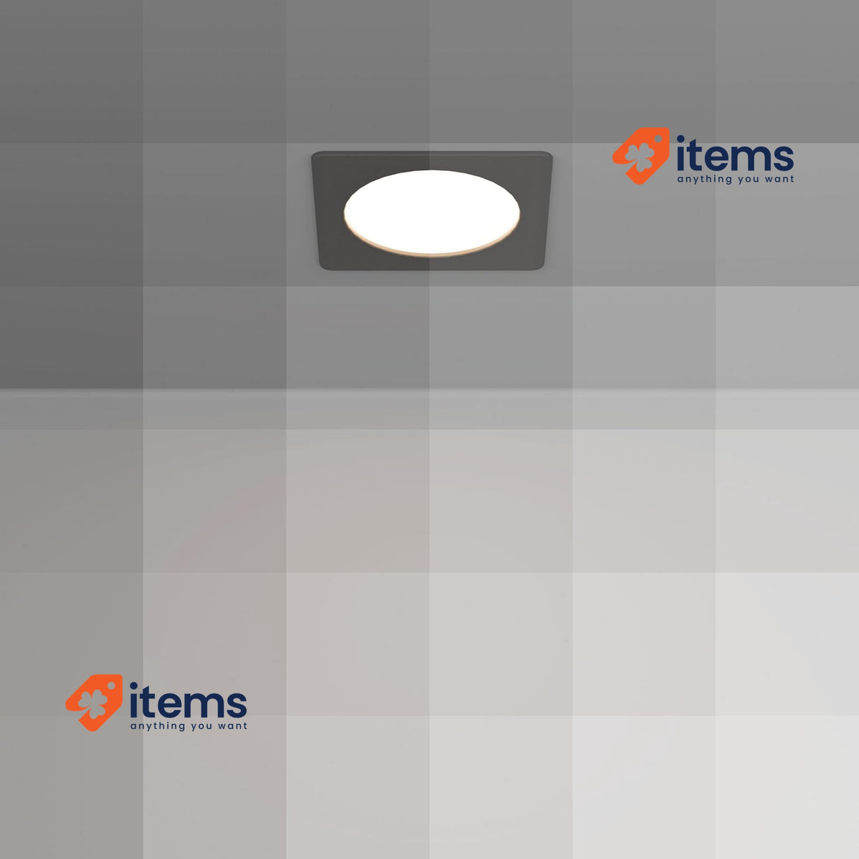 Eglo Recessed LED Ceiling Spot Fueva 6, Square Spotlight Warm White 11.7 cm