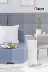 Todocama Sofa Cover Protector Padded Diamond Pattern Grey Blue Chaise Left 240cm