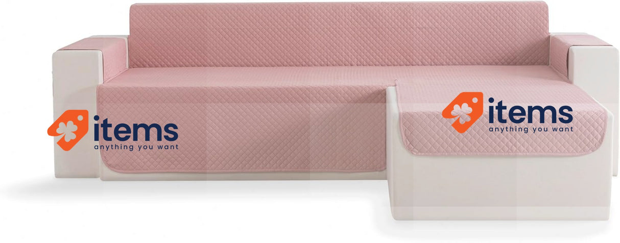 Todocama Sofa Cover Sofa Cover Quilted Protector Easy Clean, Left Chaise 200cm