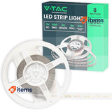 V-TAC Indoor LED Strip 8W 5 Meters Home Indoor Natural White Light 4000K 12V DC