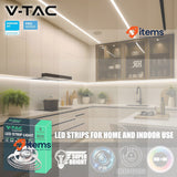 V-TAC Indoor LED Strip 8W 5 Meters Home Indoor Natural White Light 4000K 12V DC