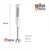 Braun MultiQuick 5 MQ 50.001 M, 21 Speed Wheel+Turbo, Beaker 600 ml 1000W,White