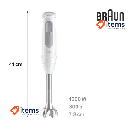 Braun MultiQuick 5 MQ 50.001 M, 21 Speed Wheel+Turbo, Beaker 600 ml 1000W,White