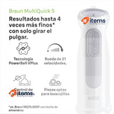 Braun MultiQuick 5 MQ 50.001 M, 21 Speed Wheel+Turbo, Beaker 600 ml 1000W,White