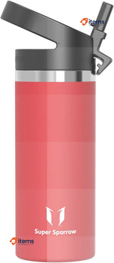 Super Sparrow Water Bottle Insulated, 500ml, SwivelSip Flask Leak Proof Wide