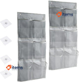 ZHYUAN Pack of 2 Over the Door Organiser for Shoes with 6 Pockets Shoe Storage