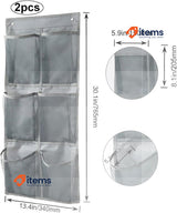 ZHYUAN Pack of 2 Over the Door Organiser for Shoes with 6 Pockets Shoe Storage