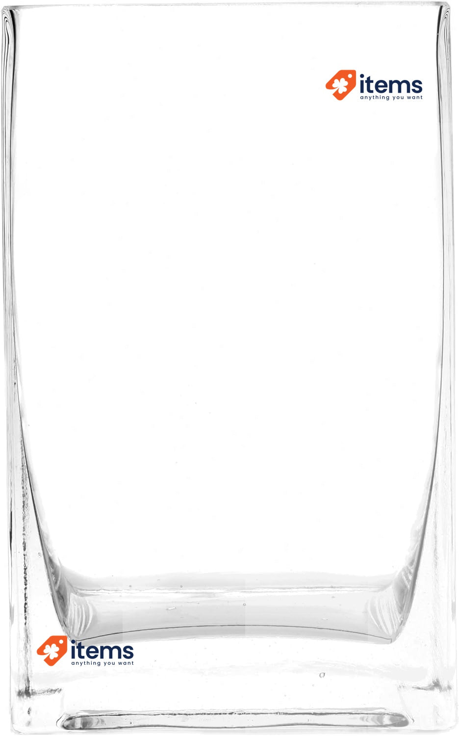Daniele Dessina F6-7780 Clear Glass Vase for Candles and Flowers 8 x 8 x 20 cm