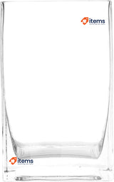 Daniele Dessina F6-7780 Clear Glass Vase for Candles and Flowers 8 x 8 x 20 cm