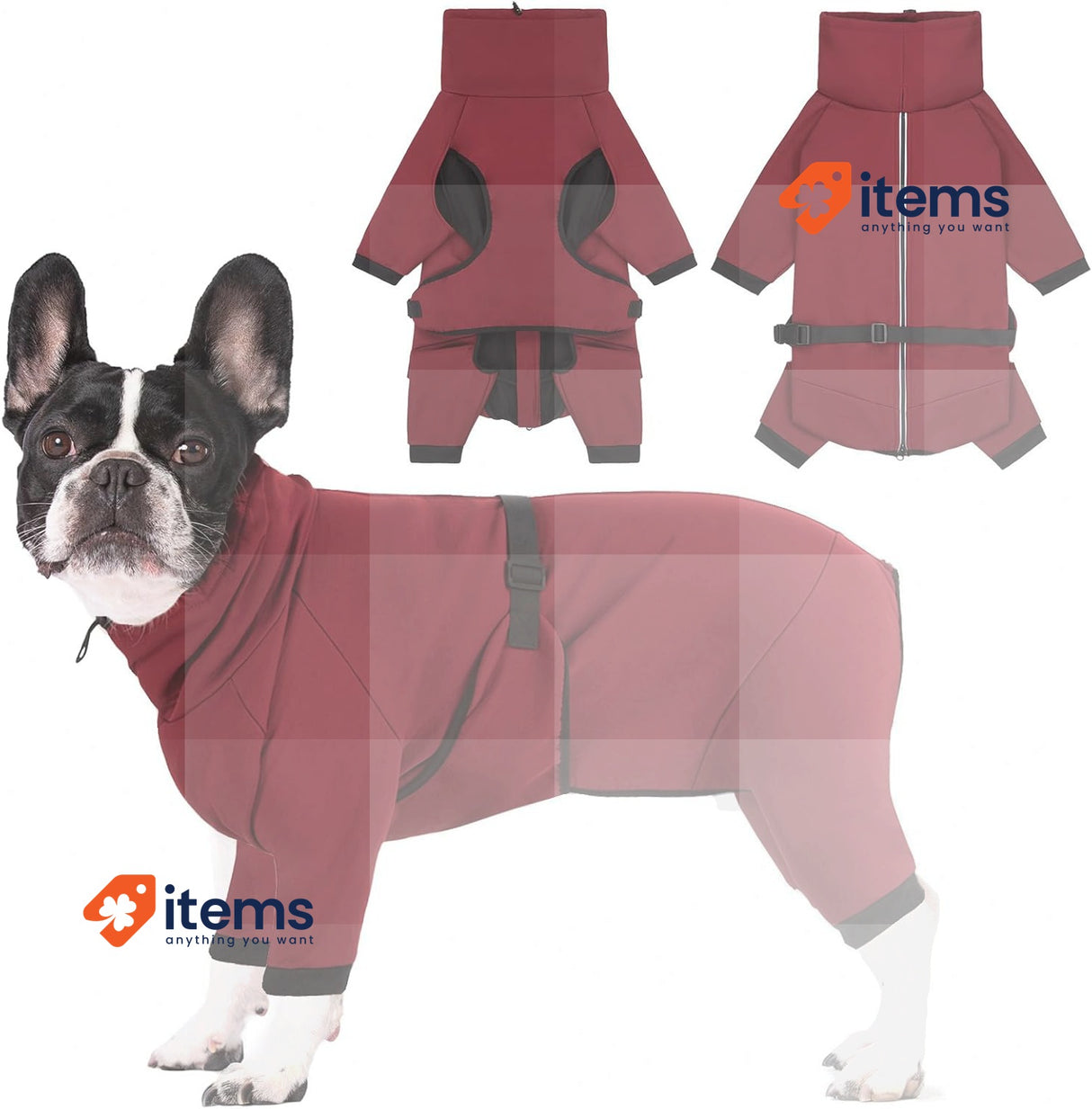 Cyponpy Reflective Waterproof Dog Coat with Legs - for Small Medium Dogs M