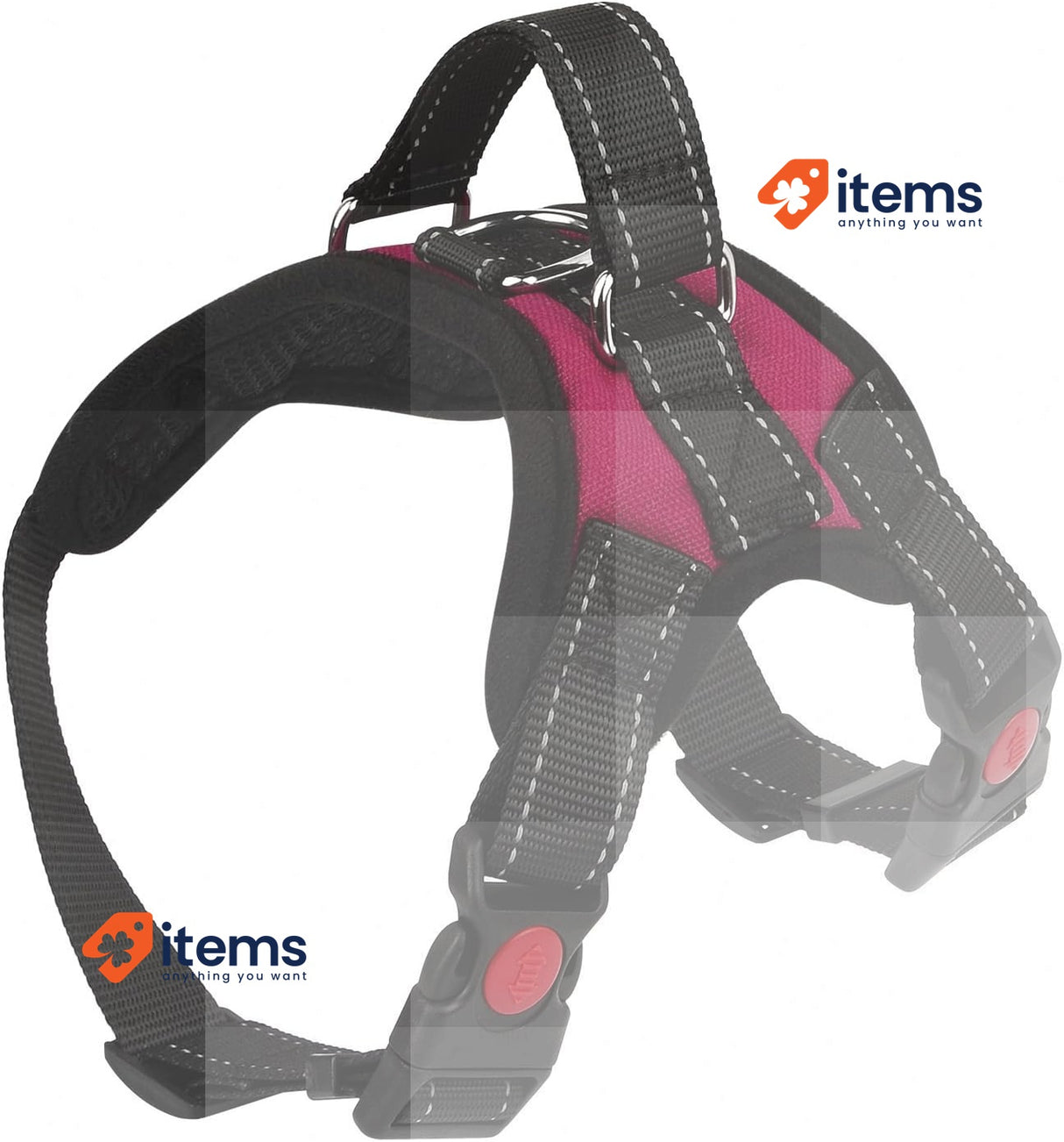 Wodondog Dog Harness with Handle, Easy to Control, Size: L, Pink-Red Adjustable
