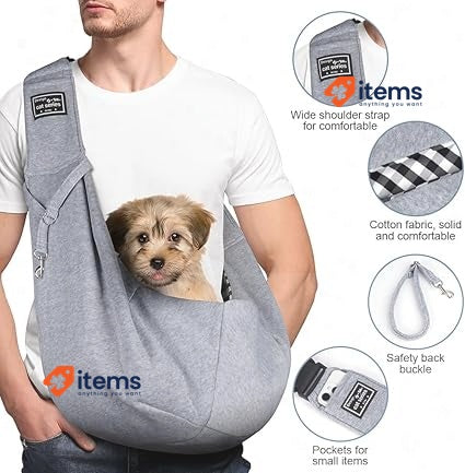 Adiwo Puppy Carrier Hands-free Dog Carry Sling for Small & Med Dogs & Cats
