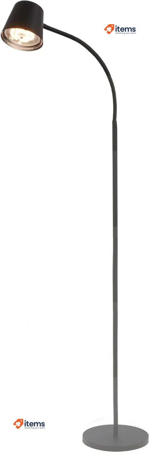 BRILONER - LED Floor Lamp, Cordless, Touch Control Reading Light 126.5cm, Black