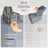 CIMOYBAI Extra Stable Dog Car Seat Breathable Foldable Dark Grey, Large Back