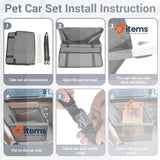 CIMOYBAI Extra Stable Dog Car Seat Breathable Foldable Dark Grey, Large Back