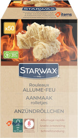 STARWAX - Firelighter Rolls for Grill, Fireplace and Stove Quick Ignition Wood