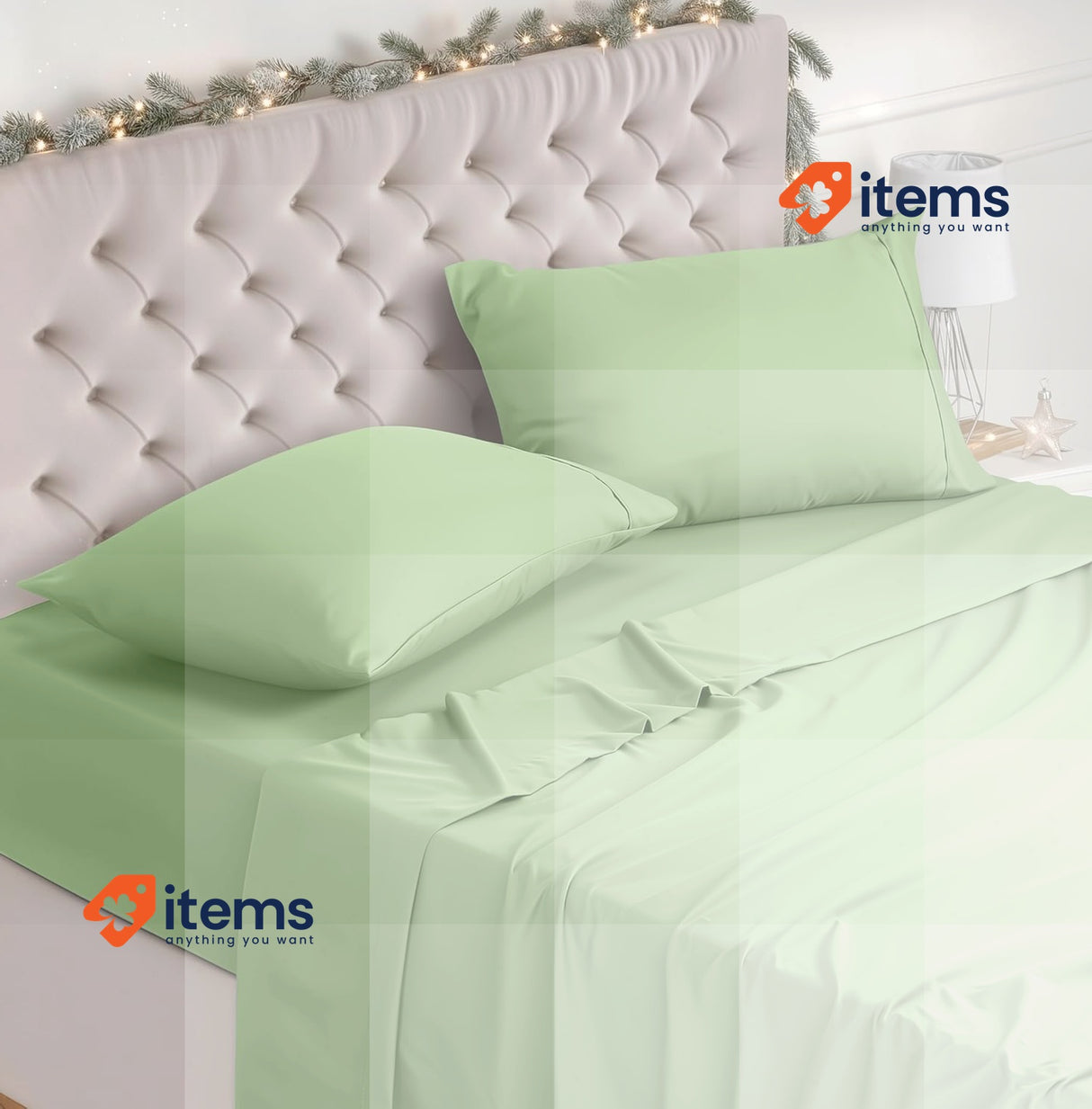 Utopia Bedding Sheet Set King 4 Piece Fitted Sheet 2 Pillow Cases Colour Sage
