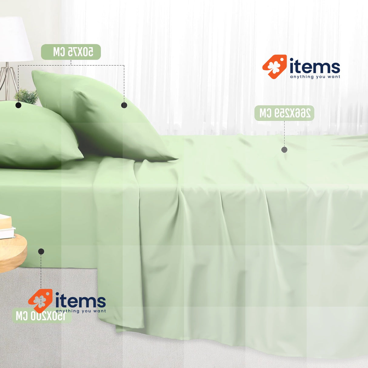 Utopia Bedding Sheet Set King 4 Piece Fitted Sheet 2 Pillow Cases Colour Sage