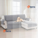 BellaHills Waterproof Sofa Cover L-Shape (205 cm) Corner Sofa Cover, Pets, Grey