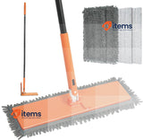 JEHONN Flat Mop Hardwood Floors Broom Duster Foldable 2Chenille 2Microfiber Pad