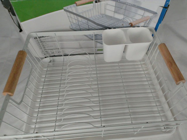 Amig Dish Rack 42 x 31.5 x 15 cm Steel with Wooden Handle White Cutlery Holder