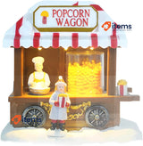 Avilia Pop Corn Christmas Shop Animated with LED Lights - Christmas Village 14