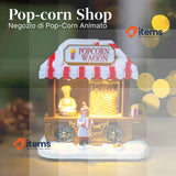 Avilia Pop Corn Christmas Shop Animated with LED Lights - Christmas Village 14
