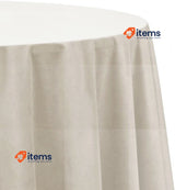 Martina Home Camilla Velvet 100 Round Ecru Table Cloth/Skirt Extra Soft Fabric