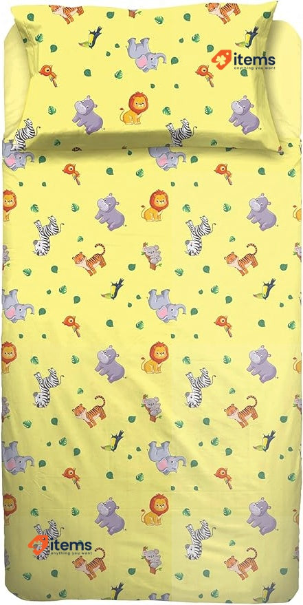 hermet Jolly Jungle Single Duvet Cover Set 100% Cotton Top Sheet Fitted Sheet