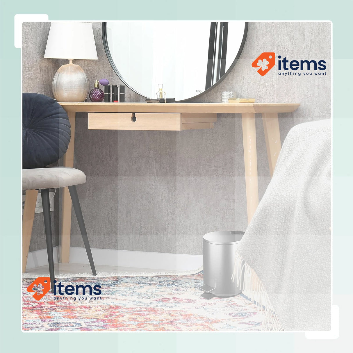 Relaxdays Bathroom Bin, 3 Litres, Soft-Close Lid, Removable Inner Bucket Silver